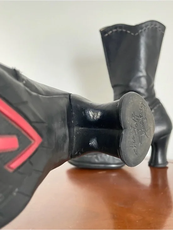 Vintage John Fluevog Hi Choice Vanny Black Leather Heeled Boots - Picture 7 of 10